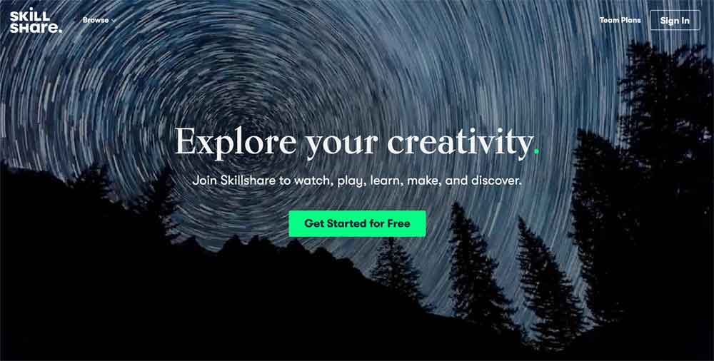 Skillshare home page