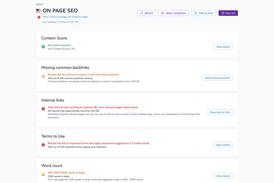 on-page-seo-summary-view