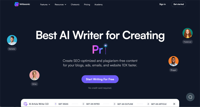 writesonic free ai writing generator