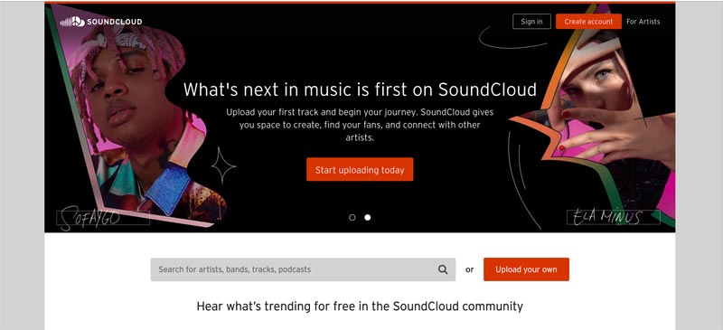 Soundcloud account required to access soundcloud app in iTunes store for podcast hosts to upload existing audio files for soundcloud users
